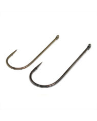 Worm Hooks, Round Bend – Black and Bronze