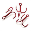 Treble Hooks, 2x Strong, Round Bend - Red